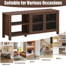 Load image into Gallery viewer, Wooden TV Stand with 2 Metal Mesh Doors -Walnut