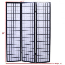 Load image into Gallery viewer, 3 Panel Wood Folding Privacy Room Divider-Black