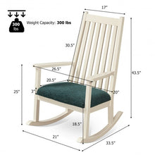 Load image into Gallery viewer, Wood Rocking Chair with Thick Cushion