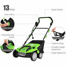 Load image into Gallery viewer, 13Amp Corded Scarifier 15” Electric Lawn Dethatcher-Green