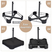 Load image into Gallery viewer, 15 Ft Solar LED Patio Double-sided Umbrella Market Umbrella with Weight Base