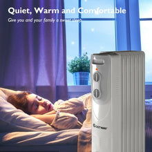 Load image into Gallery viewer, 1500W Portable Oil-Filled Radiator Heater w/Adjustable Thermostat
