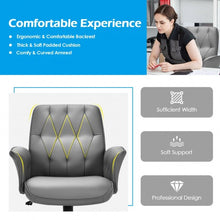 Load image into Gallery viewer, Modern Home Office Leisure Chair PU Leather Adjustable Swivel with Armrest-Gray