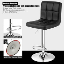 Load image into Gallery viewer, Adjustable Swivel Bar Stool with PU Leather-Black