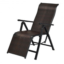 Load image into Gallery viewer, 2Pcs Patio Rattan Folding Lounge Chair