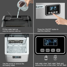Load image into Gallery viewer, 48 Lbs Stainless Self-Clean Ice Maker with LCD Display