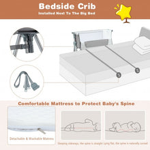 Load image into Gallery viewer, Baby Bed Side Crib Portable Adjustable Infant Travel Sleeper Bassinet-Gray