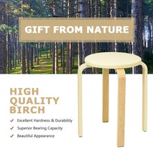 Load image into Gallery viewer, Set of 4 Bentwood Round Stool Stackable Dining Chair with Padded Seat-Beige