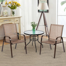 Load image into Gallery viewer, 2 PCS Patio Chairs Outdoor Dining Chair with Armrest-Brown