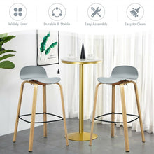 Load image into Gallery viewer, Set of 2 Modern Barstools Pub Chairs with Low Back and Metal Legs-Gray