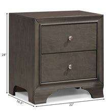 Load image into Gallery viewer, 2 Drawer Storage Sofa Side Nightstand with USB Port-Gray
