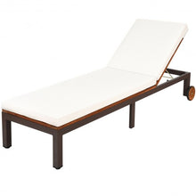 Load image into Gallery viewer, Patio Acacia Wood Lounge Chair Chaise Recliner