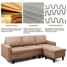 Load image into Gallery viewer, Convertible Sectional L-Shaped Couch with Reversible Chaise-Beige-Coffee