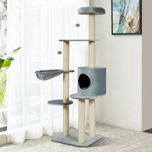Load image into Gallery viewer, 56.5" Multi-Level Cat Tree Kitten Climbing Tower-Gray
