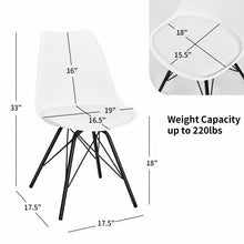 Load image into Gallery viewer, Set of 2 Mid Century Modern Side Chairs with PU Seat-White