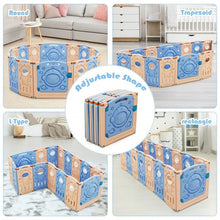 Load image into Gallery viewer, 16-Panel Foldable Playpen Kids Activity Center with Lockable Door