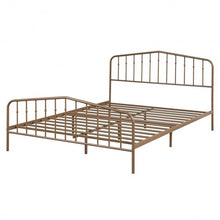 Load image into Gallery viewer, Queen Size Metal Bed Frame Steel Slat Platform-Brown