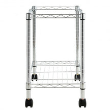 Load image into Gallery viewer, Metal Rolling File Cart for Folder Storage-Silver