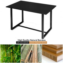 Load image into Gallery viewer, Computer Desk with Bamboo Top & Metal Frame-Black Desk