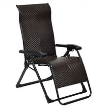 Load image into Gallery viewer, Patio Rattan Zero Gravity Lounge Chair