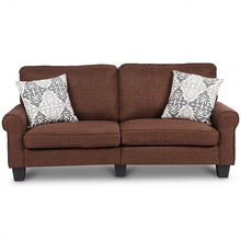 Load image into Gallery viewer, Home Living Room Upholstered Curved Armrest Fabric Sofa-Brown