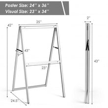Load image into Gallery viewer, Double-Sided Metal A-Frame Sidewalk Sign Holder Stand Display 24"x36"