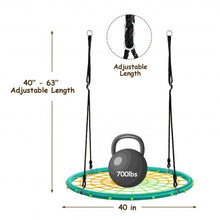 Load image into Gallery viewer, 40'' Spider Web Tree Swing Kids Outdoor Play Set with Adjustable Ropes-Green