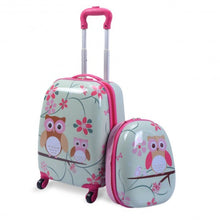 Load image into Gallery viewer, 2 pcs 12" 16" Green ABS Kids Suitcase Luggage Set
