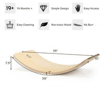 Load image into Gallery viewer, Wooden Wobble Balance Board Kids 35'' Rocker Yoga Curvy Board Toy w/ Felt Layer