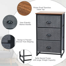 Load image into Gallery viewer, Nightstand Side Table Storage Tower Dresser Chest with 3 Drawers-Black