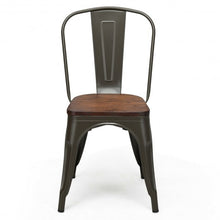 Load image into Gallery viewer, Set of 4 Stackable Tolix Style Metal Wood Dining Chair-Gun