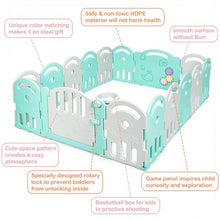 Load image into Gallery viewer, 16-Panel Baby Playpen with Music Box & Basketball Hoop-Gray