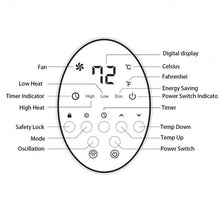 Load image into Gallery viewer, 1500 W LED Portable Oscillating PTC Ceramic Space Heater