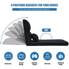 Load image into Gallery viewer, Fold Down Flip Convertible Sleeper Couch with Pillow-Black