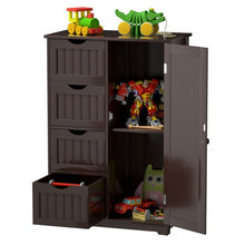 Load image into Gallery viewer, Standing Indoor Wooden Cabinet with 4 Drawers-Brown