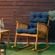 Load image into Gallery viewer, 22" x 44" Tufted Outdoor Patio Chair Seating Pad-Blue