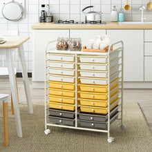 Load image into Gallery viewer, 20 Drawers Storage Rolling Cart Studio Organizer-Yellow