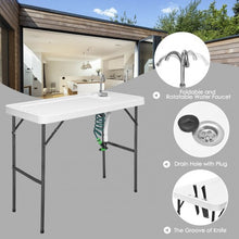 Load image into Gallery viewer, Folding Cleaning Sink Faucet Cutting Camping Table w/ Sprayer