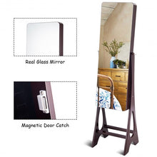 Load image into Gallery viewer, Standing Armoire Organizer Jewelry Cabinet w/ LED -Brown