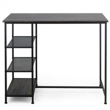 Load image into Gallery viewer, Industrial Dining Bar Pub Table with Metal Frame & Storage Shelves