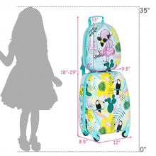 Load image into Gallery viewer, 2 pcs Kids Luggage Set 12" Backpack & 16" Rolling Suitcase Travel
