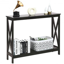 Load image into Gallery viewer, 2-Tier Console X-Design Sofa Side Accent Table-Espresso
