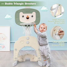 Load image into Gallery viewer, 3-in-1 Adjustable Kids Basketball Hoop Sports Set-Green