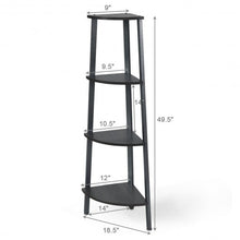 Load image into Gallery viewer, 4-Tier Corner Shelf Metal Storage Rack Domestic Bookcase-Silver