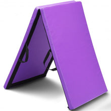 Load image into Gallery viewer, 6� x 24" x 1.5'' Thick Two Folding Panel Gymnastics Mat-Purple