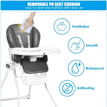 Load image into Gallery viewer, Space Saving Fold Baby High Chair-Gray