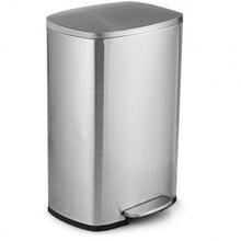 Load image into Gallery viewer, 13.2 Gallon Trash Garbage Can Stainless Steel Bin with Bucket