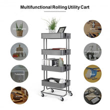 Load image into Gallery viewer, 3 Tier Metal Rolling Utility Storage Cart
