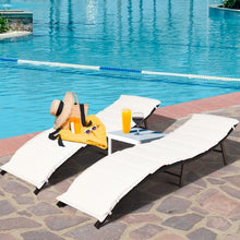 Load image into Gallery viewer, 2Pcs Folding Patio Lounger Chair