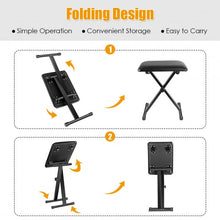 Load image into Gallery viewer, Adjustable Portable X-Style Leather Padded Piano Bench